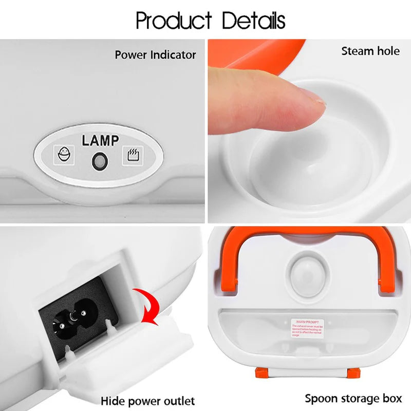 Portable Electric Heater Lunch Box | Fast Heating Food Warmer for Office & Travel