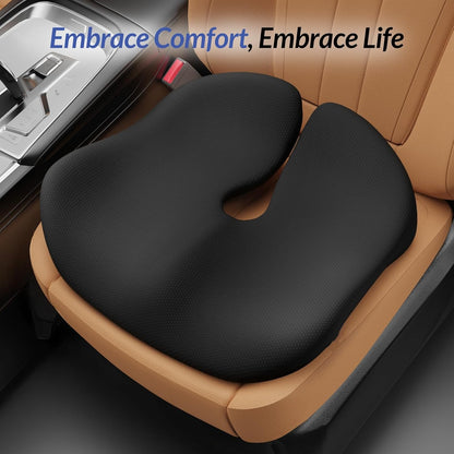 Pioneering Ergonomic Seat Cushion | Orthopedic Memory Foam Cushion for Back & Hip Support
