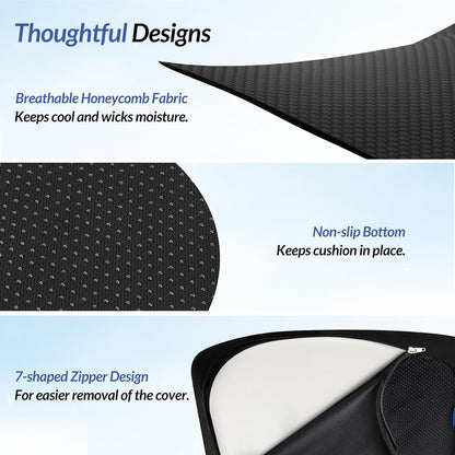 Pioneering Ergonomic Seat Cushion | Orthopedic Memory Foam Cushion for Back & Hip Support