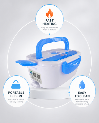 Portable Electric Heater Lunch Box | Fast Heating Food Warmer for Office & Travel