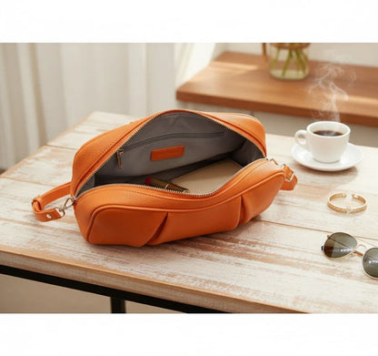 Pebbled Orange Crossbody Bag | Stylish Women's Shoulder Bag for Everyday Fashion