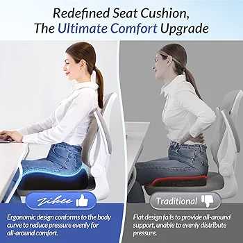 Pioneering Ergonomic Seat Cushion | Orthopedic Memory Foam Cushion for Back & Hip Support