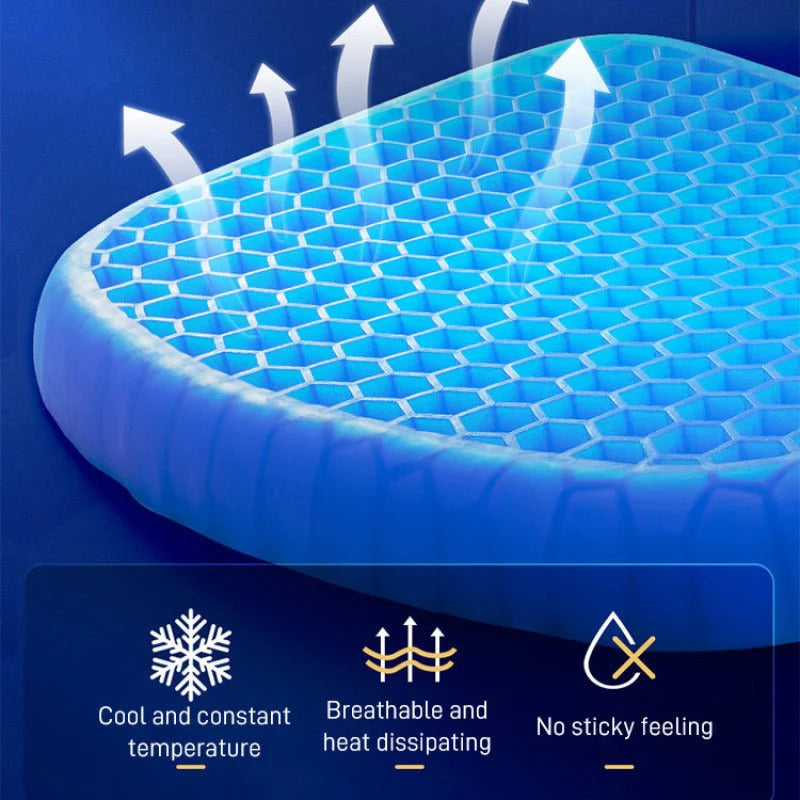 Cooling Gel Seat Cushion – Silicone Ice Pad for Car, Office Chair & Summer Heat Relief