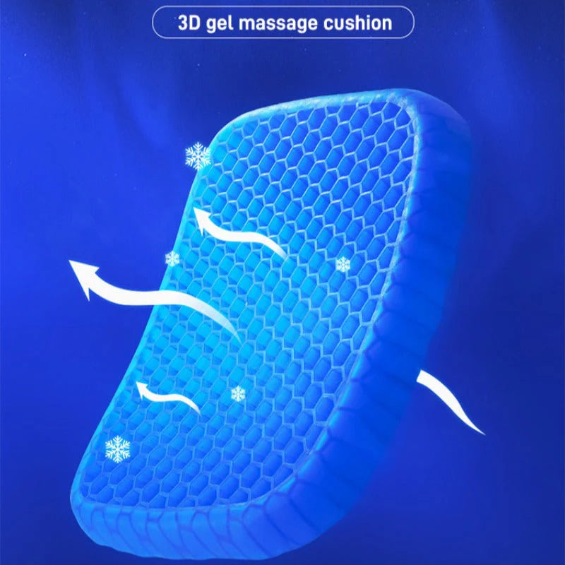 Cooling Gel Seat Cushion – Silicone Ice Pad for Car, Office Chair & Summer Heat Relief