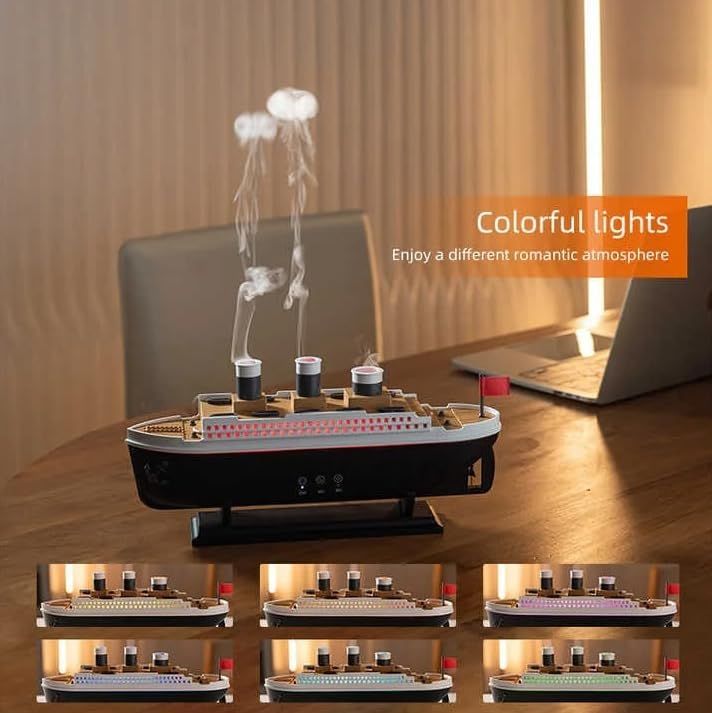 Titanic Ship Humidifier Diffuser – Steam Boat Design Air Humidifier for Home & Office