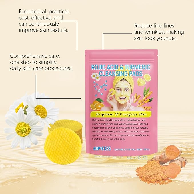 Kojic Acid and Turmeric Cleansing Pads 40 pieces