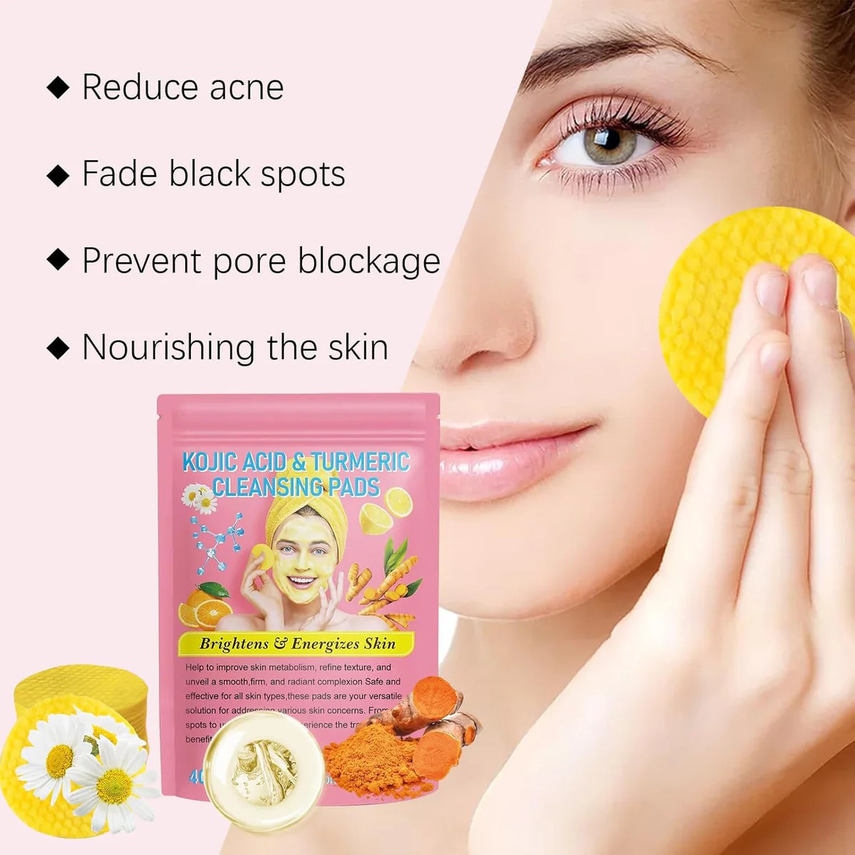 Kojic Acid and Turmeric Cleansing Pads 40 pieces